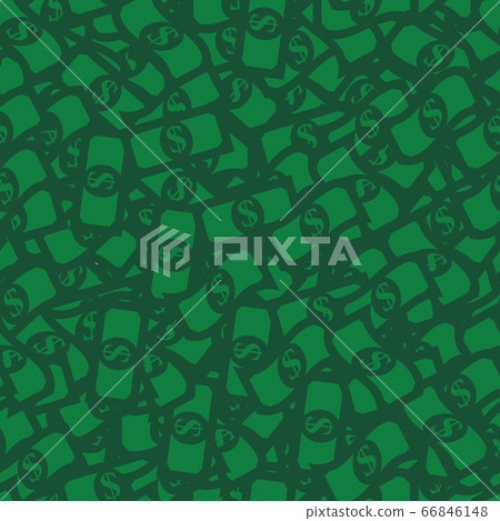 Money seamless pattern. Green dollar bills 66846148