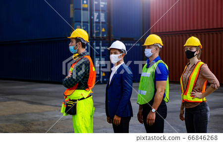 Industrial workers or engineers wearing Industrial workers or engineers wearing 66846268