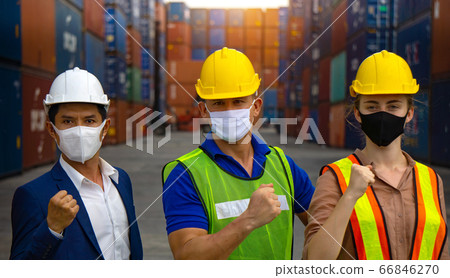 Industrial workers or engineers wearing Industrial workers or engineers wearing 66846270