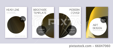 Trendy brochure design template set. Gold abstract 66847060