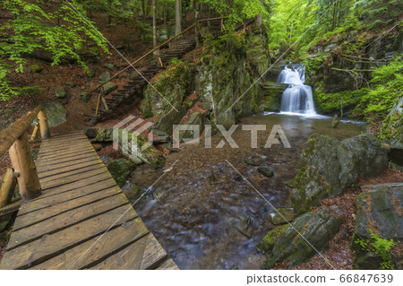 Resov waterfalls on the river Huntava in Nizky 66847639