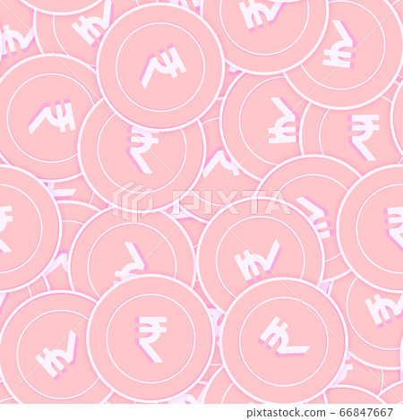 Indian rupee copper coins seamless pattern. Ideal Indian rupee copper coins seamless pattern. Ideal 66847667