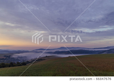 Morning fog under Vihorlat, Slovakia Morning fog under Vihorlat, Slovakia 66847676