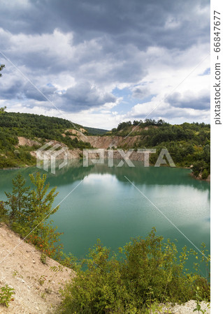 flooded former mine near Skrabske. Slovakia flooded former mine near Skrabske. Slovakia 66847677