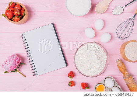 Flat lay composition empty notebook 66848433