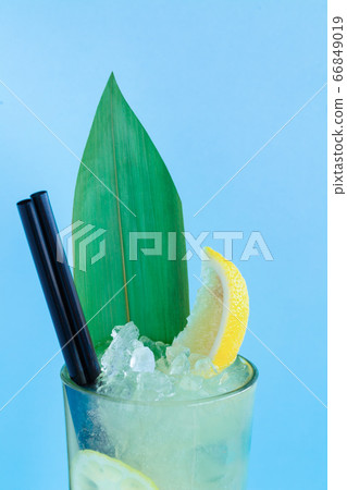 Close-up summer refreshing drink lemonade with ice frappe, lemon Close-up summer refreshing drink lemonade with ice frappe, lemon 66849019