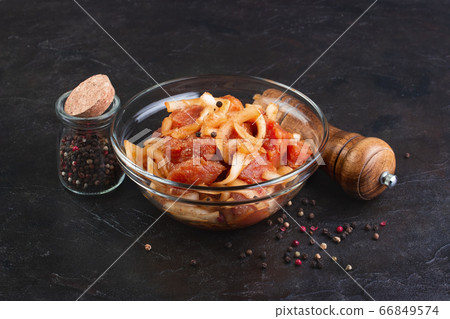 Meat marinated with onions and spices 66849574