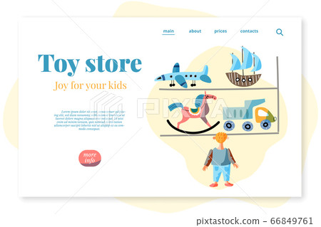 Flat landing page advertising toy store baby shop 66849761