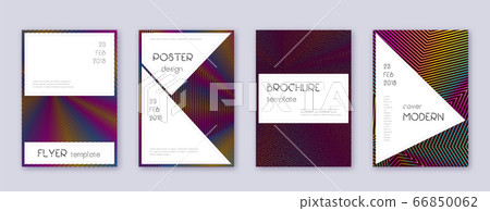 Stylish brochure design template set. Rainbow abst Stylish brochure design template set. Rainbow abst 66850062