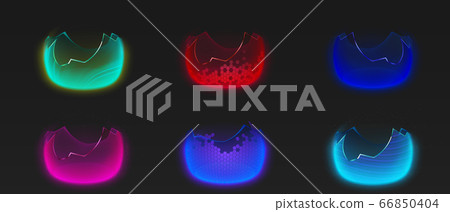 Vector realistic broken bubble shields 66850404