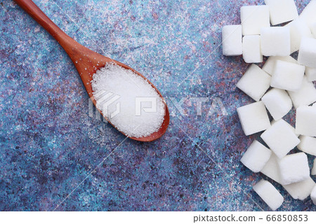 high angle view of sugar cubes on table high angle view of sugar cubes on table 66850853