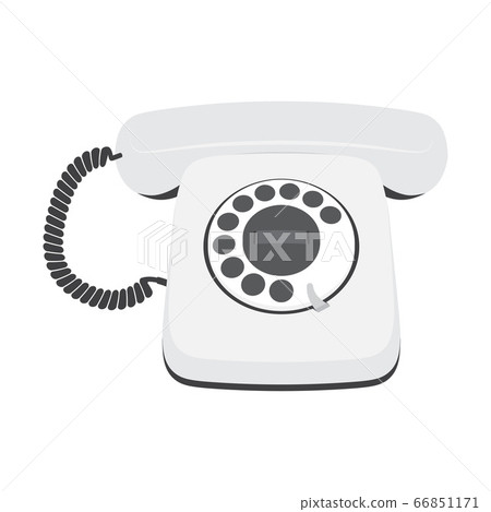 Retro telephone isolated on a white background. - Stock Illustration ...