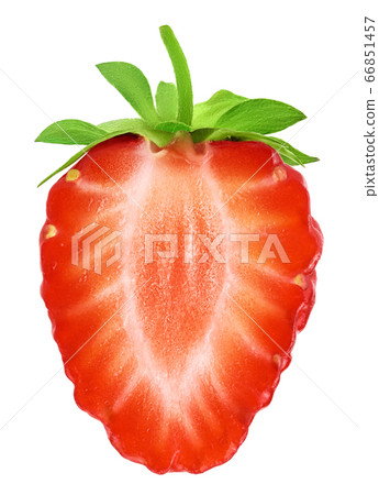 Strawberry half isolated on white background. Fresh berry with clipping path and full depth of field Strawberry half isolated on white background. Fresh berry with clipping path and full depth of field 66851457