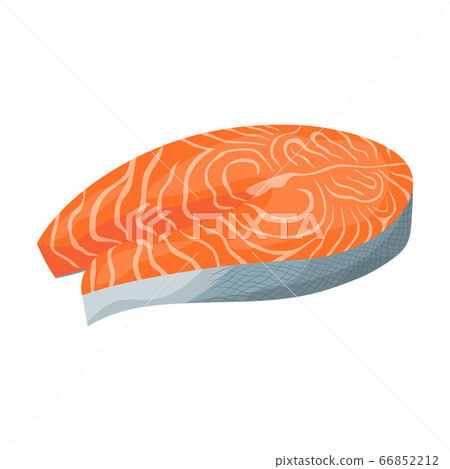 steak of salmon isolated on white background - Stock Illustration ...
