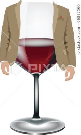 transparent glass glass with red wine interior 66852560
