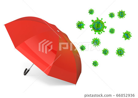 Umbrella with virus, protection concept 66852936