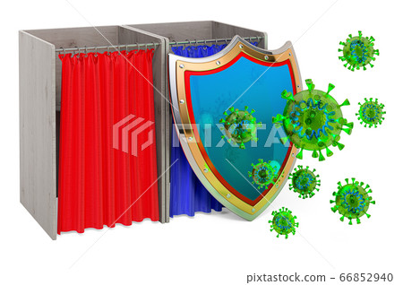 Polling booths with shield. Protect from virus Polling booths with shield. Protect from virus 66852940
