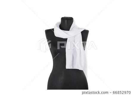 Scarf, shawl on a black mannequin. Isolated Scarf, shawl on a black mannequin. Isolated 66852970