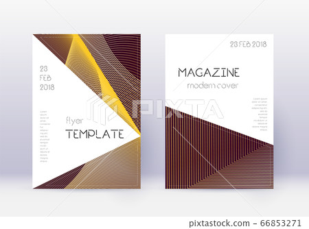 Triangle cover design template set. Gold abstract Triangle cover design template set. Gold abstract 66853271