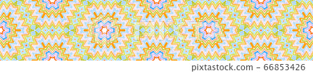 Colorful Seamless Border Scroll. Geometric Waterco Colorful Seamless Border Scroll. Geometric Waterco 66853426