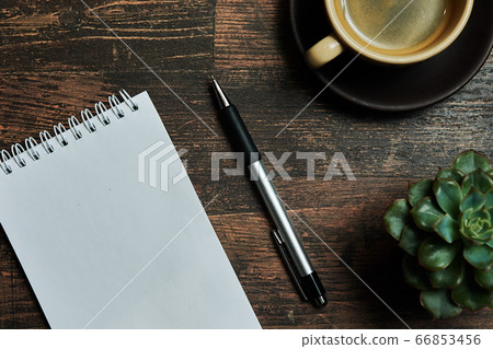 Vintage mockup on wood backdrop 66853456