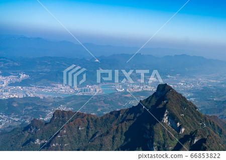 Beautiful photo of mountain landscape at Hunan Province, China Beautiful photo of mountain landscape at Hunan Province, China 66853822