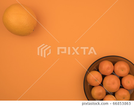 Organic citrus fruit on orange background close-up. 66853863