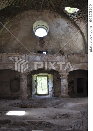 Abandoned building. Old windows, doors, arches, openings. Abandoned building. Old windows, doors, arches, openings. 66855109