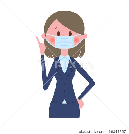舉起食指的面具的女商人 舉起食指的面具的女商人 66855267