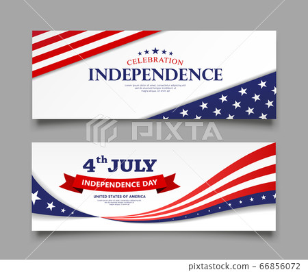 Celebration flag of america independence day banners collections design  66856072