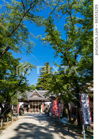 长野县上田市 夏天的上田城 进入真田神社 图库照片