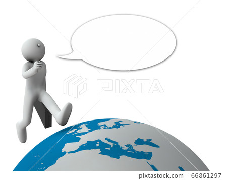 活躍的推銷員，周遊世界。 3D渲染 66861297