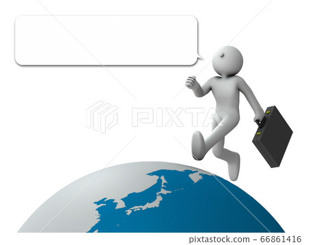 An active salesman who travels around the world. 3D rendering An active salesman who travels around the world. 3D rendering 66861416