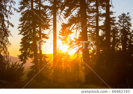 Mountains on sunset 66862193