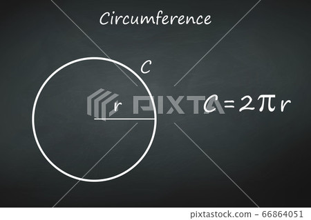 Pythagoras' theorem on chalkboard Template for 66864051