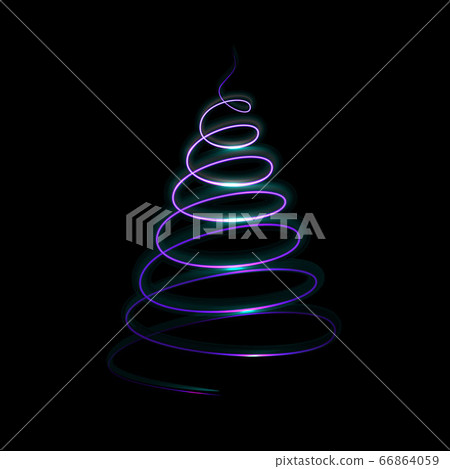 Light Christmas tree on dark background. - Stock Illustration [66864059 ...