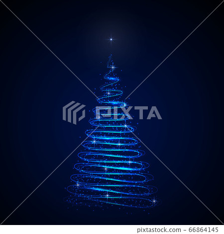 Abstract Christmas tree on dark background. - Stock Illustration ...