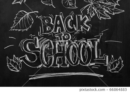 back to school lettering drawn on chalkboard back to school lettering drawn on chalkboard 66864883
