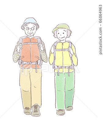 Old couple hiking Old couple hiking 66864963