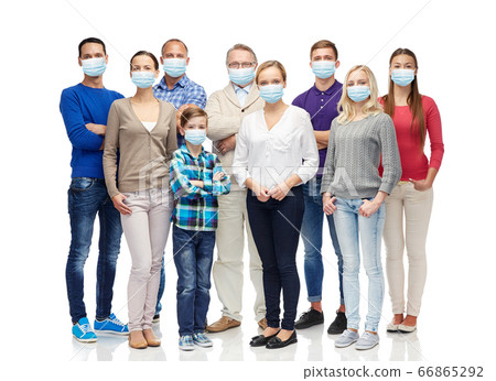 group of people of different age in medical masks group of people of different age in medical masks 66865292