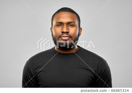 portrait of african american man in black t-shirt portrait of african american man in black t-shirt 66865324