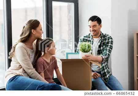 happy family with child moving to new home 66865432