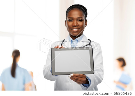 african american female doctor with tablet pc african american female doctor with tablet pc 66865486