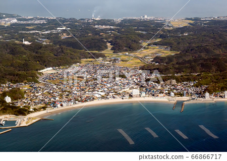 [Aerial view] Chichigahama Beach, Minami Chita Town, Uchiumi Town, Chita Peninsula, Aichi Prefecture 66866717