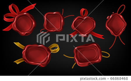 Red wax seal stamps for letter, document or certificate Red wax seal stamps for letter, document or certificate 66868468