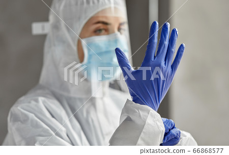 doctor in protective wear, mask and face shield 66868577