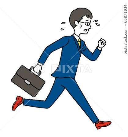Businessman who seems to be late Businessman who seems to be late 66871934