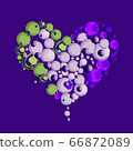 Heart lilac rose petals on Valentine day. scarlet Heart in love with roses. 66872089