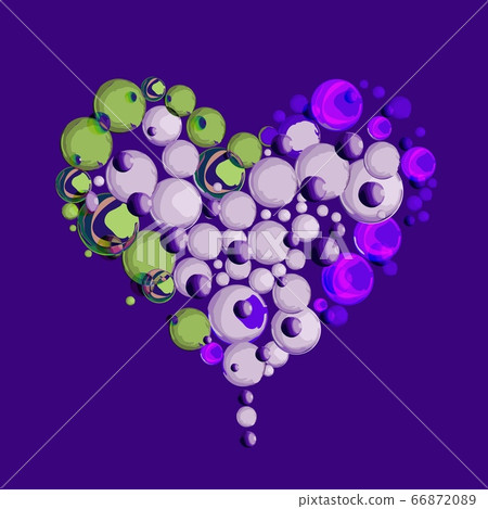 Heart lilac rose petals on Valentine day. scarlet Heart in love with roses. 66872089