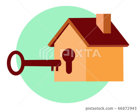 sale house. a small house with a keyhole and a key sale house. a small house with a keyhole and a key 66872943